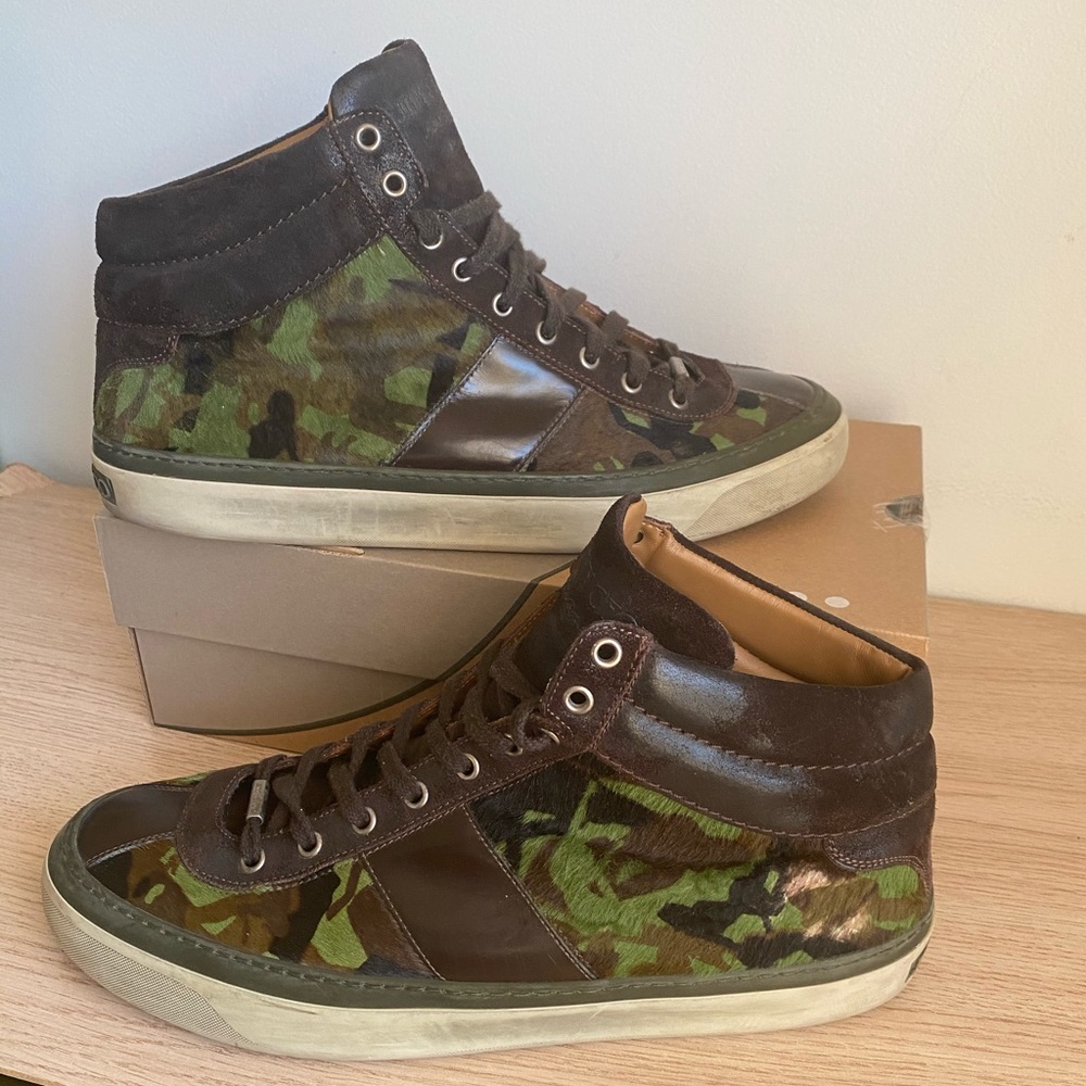 Jimmy Choo Hi Top Camo Men Sneakers - Men EU 46- US 12